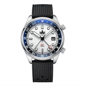 PHOIBOS EAGLE RAY GMT PX023G 300M Dive Watch White